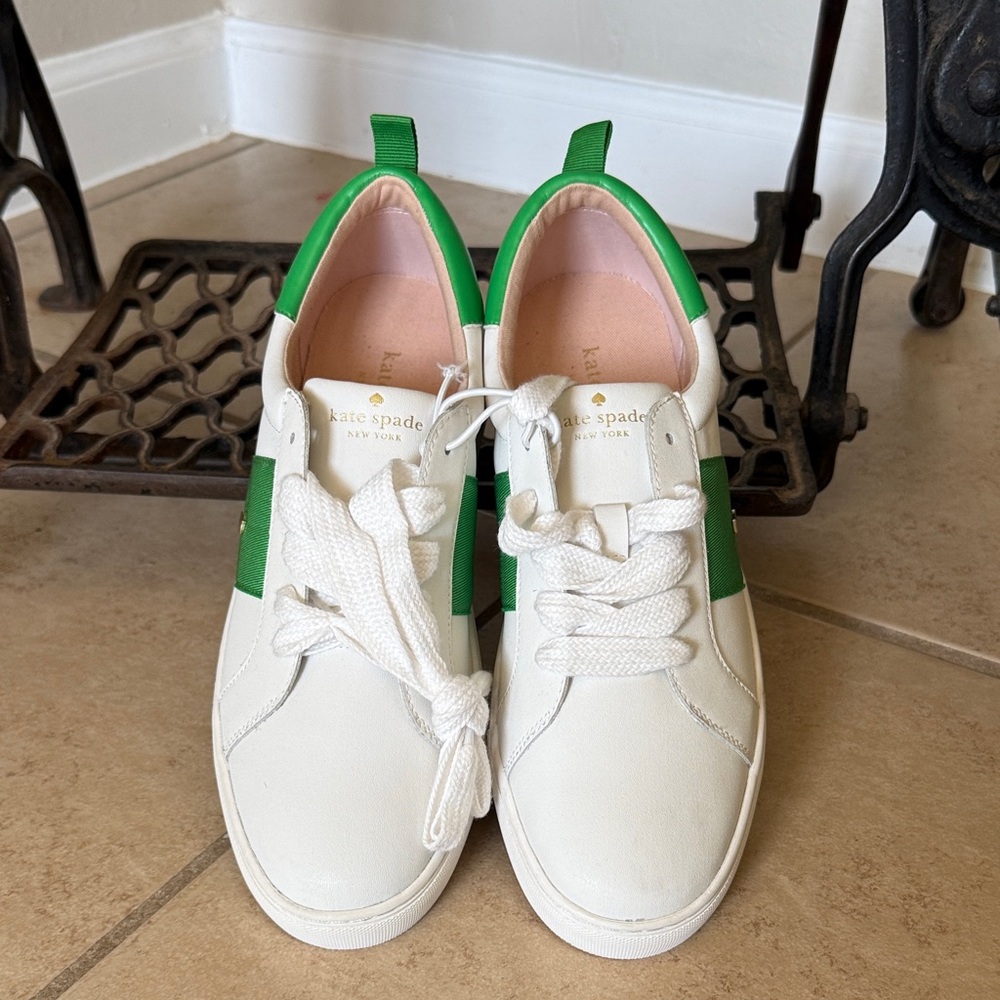 Kate Spade New York Adorn White and Green Casual Sneakers New Size 9.5 - Picture 5 of 5
